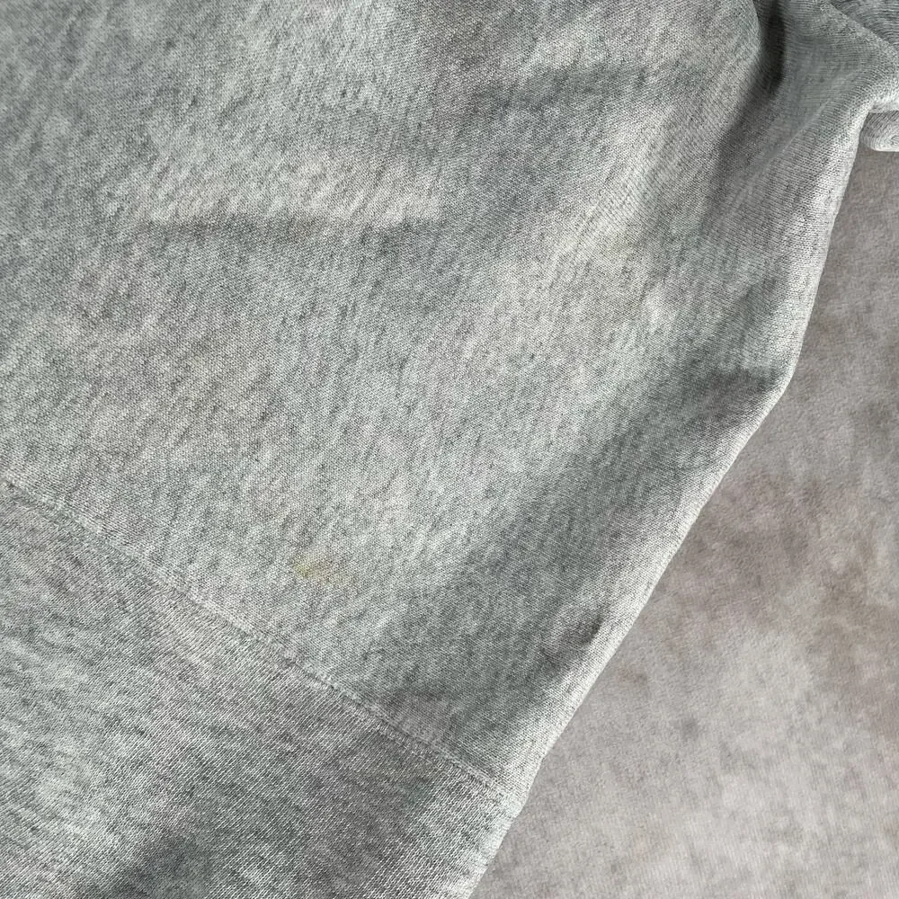 90’s Champion Thrashed Grey White Cozy Distressed Pullover Hoodie - Picture 5 of 7